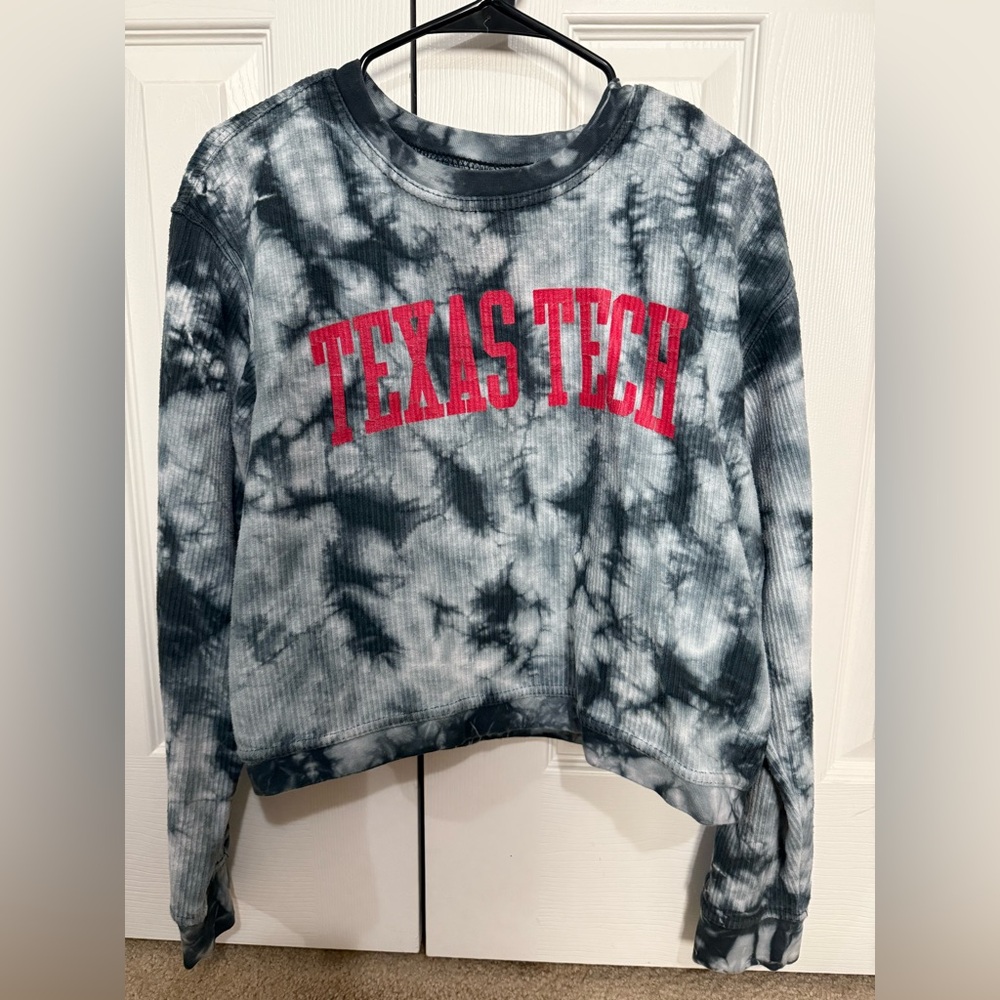 Pressbox Texas Tech Tie-Dye Corduroy Crop Top